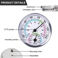 thumbnail image 4 of Aluminum Indoor Humidity & Temperature Monitor - Battery-Free Compact 2.2" Silver Hygrometer for Home, Office & Nursery - Accurate Measurement Range -20℉ to 120℉ / 0-100% RH - Wall-Mountable Mini, 4 of 7