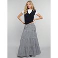 thumbnail image 2 of Women's  Skirt High Waisted Tiered Ruffle Hem A-Line Flared Maxi Skirt, 2 of 5