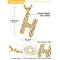 thumbnail image 3 of FindChic Initial Necklace for Women Men Bling Cubic Zirconia Letter H Pendant Necklaces 14K Gold Plated Wheat Chain Jewelry for Birthday Christmas, 3 of 9