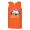 thumbnail image 3 of Wild Bobby, Happy Glamper | Fancy Camping Camper Van Caravan | Nature Lover Mens Sleeveless Top, Orange, S, 3 of 5