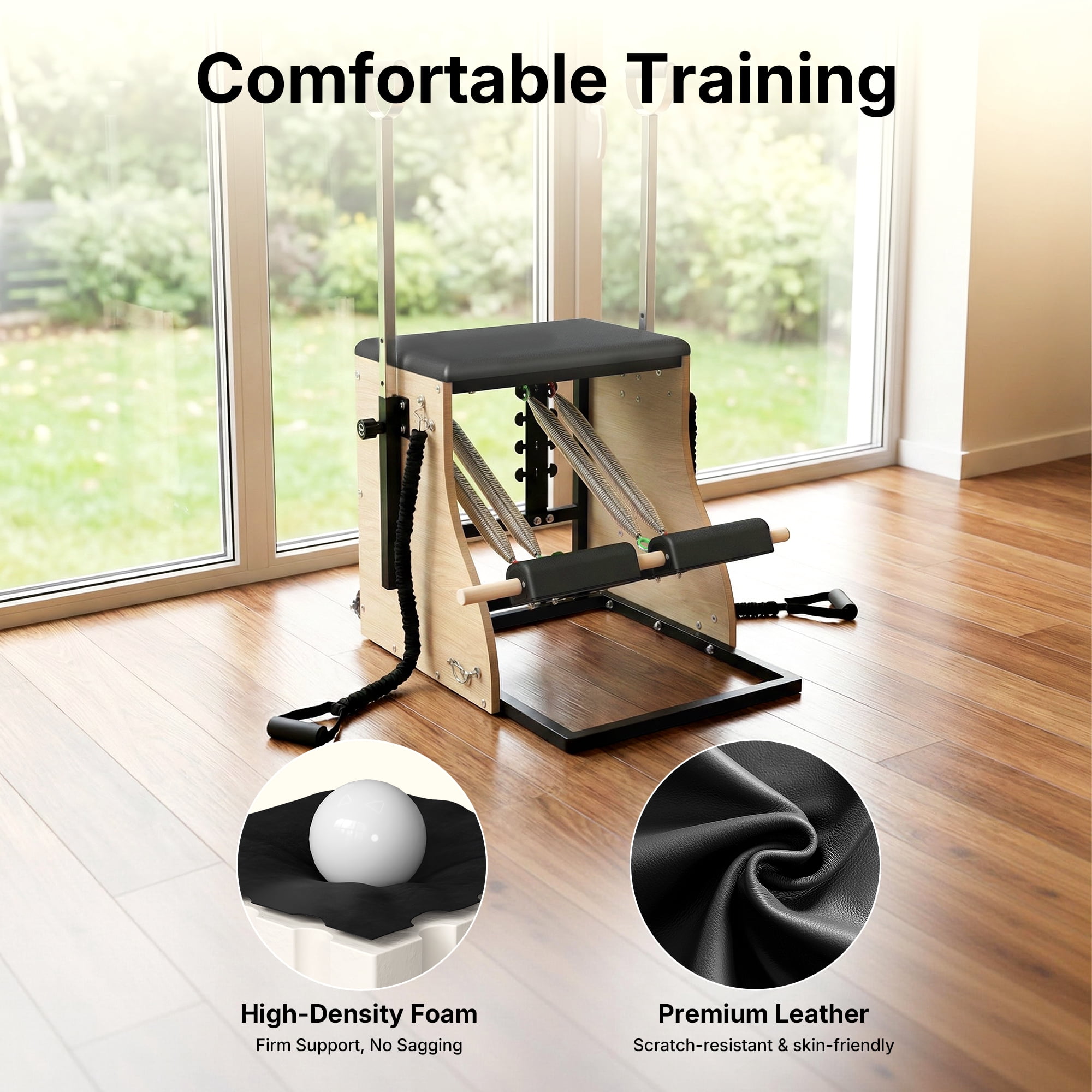 Syedee Pilates Chair, Split-Pedal Stability Combo Chair with