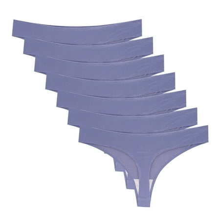 MQLKF 7PC Women s Sexy Cotton Thong With Air Holes Underwear Underpants Intellectual Breathable Women Bodysuit