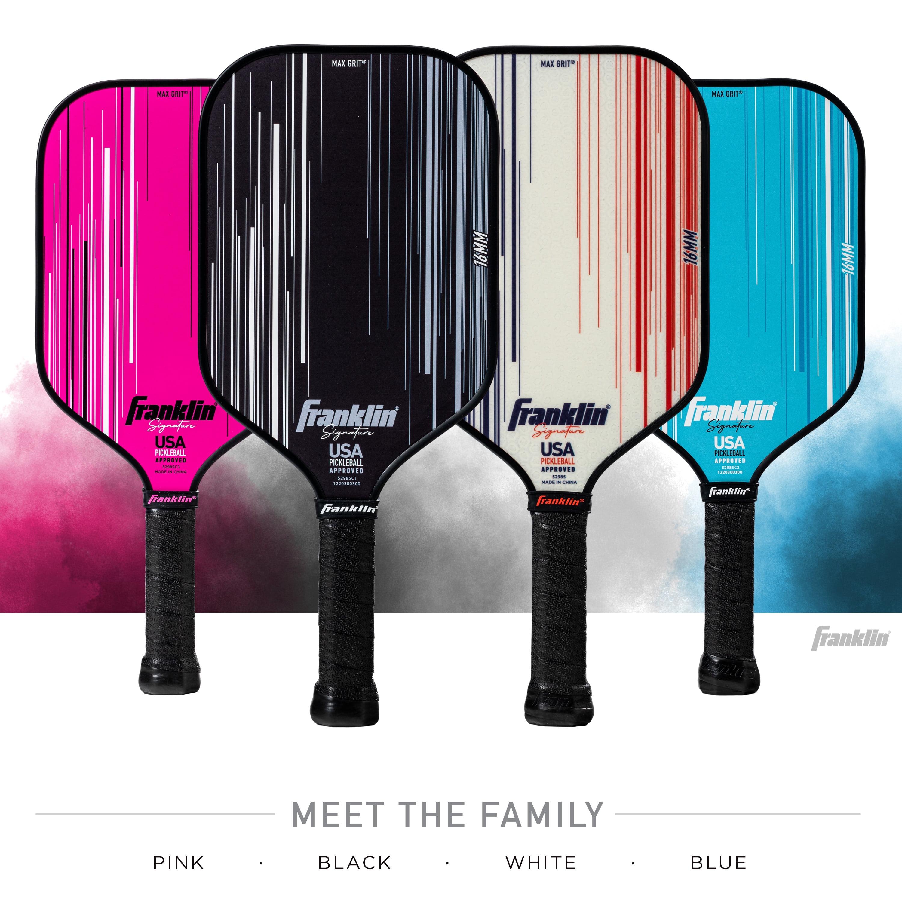 Franklin Sports Signature Series MaxGrit Pickleball Paddle - 16mm Poly Core - Pink - 7.9-8.3oz