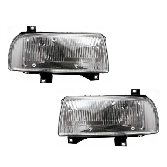 For Volkswagen Jetta 1993 94 95 96 97 98 1999 Headlight Driver and Passenger Side | Pair | Clear Lens | Composite | Replacement For VW2503105 | 1HM941018B