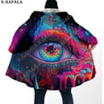 thumbnail image 1 of Capa de sueño con estampado 3D de ojos psicodélicos Trippy para hombres, abrigo grueso y cálido con capucha, abrigo de lana a prueba de viento, bata, manta, 3, 1 of 4