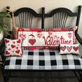 thumbnail image 6 of Valentines Day Pillow Covers 12x20 Pink Heart Valentines Day Pillows Winter Holiday Lumbar Pillow Covers 12x20 Outdoor Pillowcase for Home Decor, 6 of 6