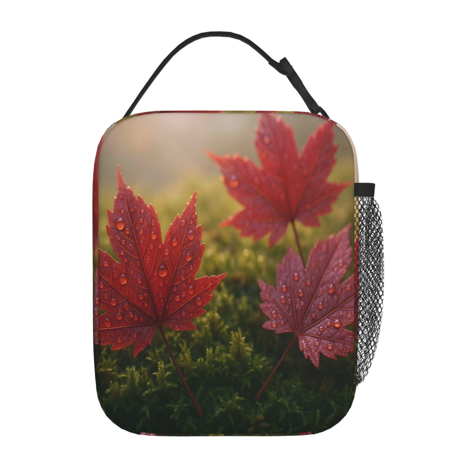 Lunch Bag For Women Men Insulated Portable Lunch Box Bento Box Office Picnic Travel Cooler Bag Autumn Leaves Closeup