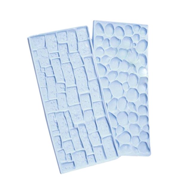 2 Piezas de Varios Estilos para Decoración de Pasteles Sunnimix Estilo 2 Piedra de roca y Pared Multi Color