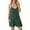 Dark Green, variant on Women's Casual Sleeveless Romper Jumpsuit Spaghetti Straps Solid Color Shorts Outfit Light Blue L