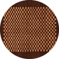 thumbnail image 1 of Ahgly Company Indoor Round Checkered Orange Modern Area Rugs, 7' Round, 1 of 4