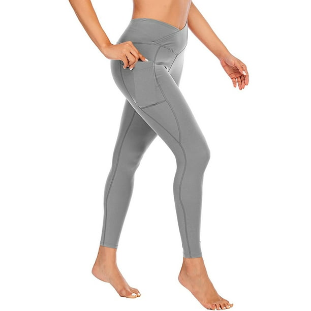 Aayomet Workout Out Running Leggings Sports Fitness Athletic Yoga Pants  Women Pocket Yoga Pants Flare Yoga Pants Long (Gray, M) 