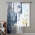 thumbnail image 4 of Blue Sheer Curtains 45 Inches Long, Retro Oil Painted Modern Abstract Art Light Filering Curtains, Breathable Simi Curtain Privacy Drapes for Kitchen Bathroom Lightweight Small Window Treatment, 4 of 9