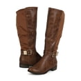 thumbnail image 4 of New Women Liliana Ultimo-1 Leatherette Mid-Calf Buckle Stretch Riding Boot Size, 4 of 5