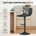 thumbnail image 2 of Fijinhom Modern Adjustable Bar Stools Set of 2, Swivel PU Leather Counter Height Chairs with Back for Kitchen Island,Black, 2 of 8