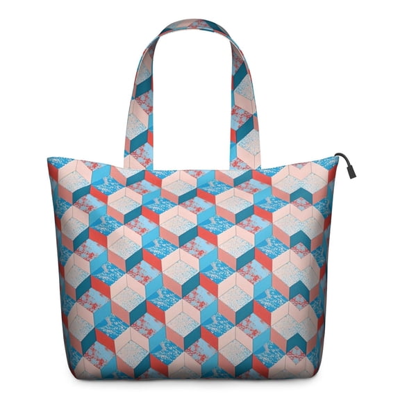 Blue Red Checkered Pattern Travel Tote Bags for Women Carry On,Large Weekender Bags for Women Travel,Multi Functional Duffle Bag for Work,Shopping,Sports