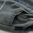 thumbnail image 6 of MEZZALL Trendy Girls Pants For Everyday Wear And Outdoor Activities Ripped Denim Wide Leg Trousers With Letter Print For Ages 2-8 Soft And Stretchy Comfort Lovely Toddler Wear, 6 of 9