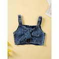 thumbnail image 5 of Bagilaanoe 2PCS Little Girls Denim Set Sling Tie-Up Crop Camisole Tops + Ruffle Denim Shorts 1-6 Years Kids Girls Summer Cozy Outfits, 5 of 9
