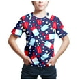 thumbnail image 4 of Gerichy Shirts for Boys Boys Tshirt Toddler Boys Girls Summer Short Sleeve Independence Day Style Cartoon Print T Shirt Tops Casual Shirt Children's Clothing, 4 of 4