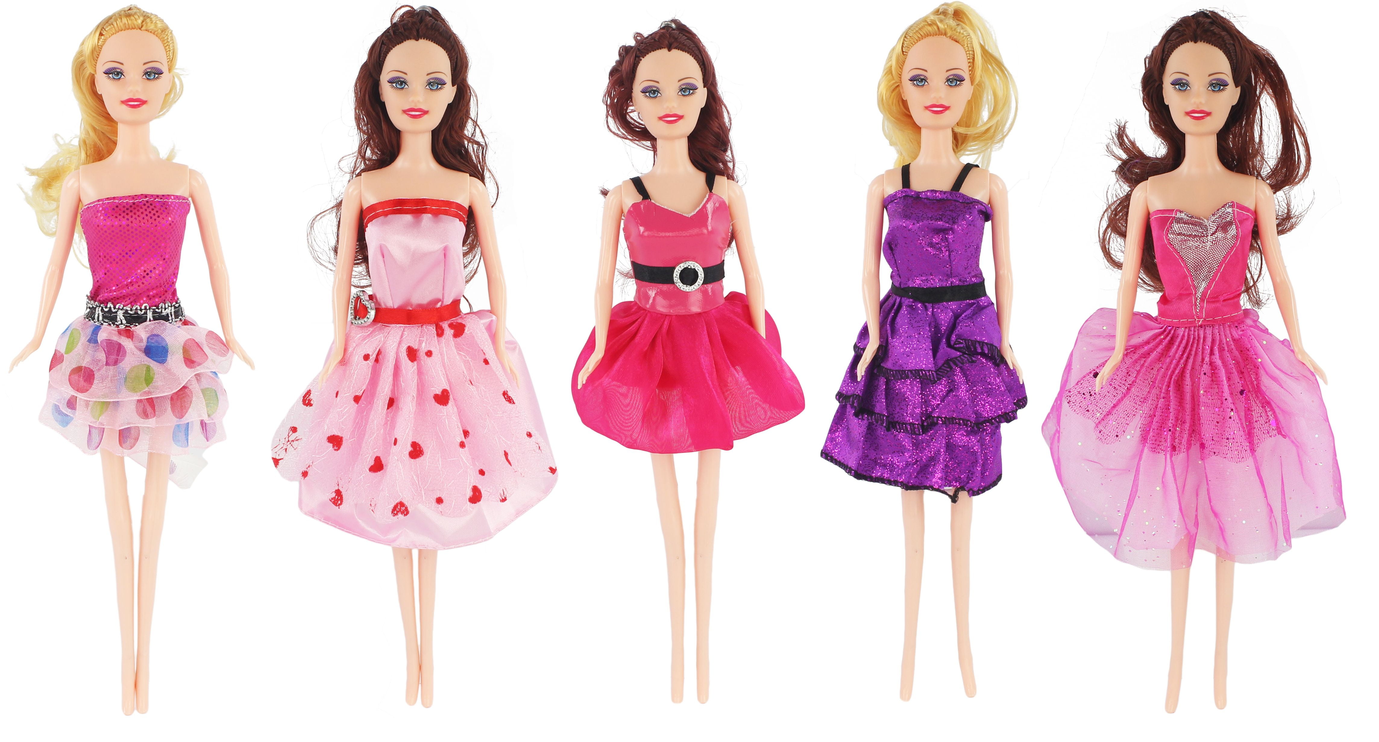 5 Piece Fashionable Doll Playset with Five Super Model Dolls, Includes