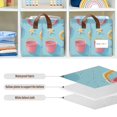 thumbnail image 4 of Yayeee Foldable Storage Basket for Shelves with Handles Set of 2 Waterproof Cloth Bins, Pink Beach Toys Pattern, 4 of 7