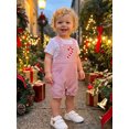 thumbnail image 4 of RUINIXCW Newborn Baby Boy Christmas Outfit Infant Boys Romper Overalls Xmas Clothes Striped Cute Embroidery Sleeveless Jumpsuit Shorts, 4 of 10