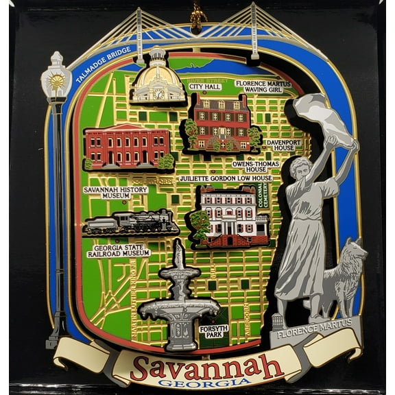 Savannah Georgia Christmas Ornament City Landmarks Souvenir Gift