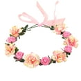 thumbnail image 2 of opvise Flower Headband Nice Looking Adjustable Artificial Women Girl Flower Wreath Crown Pink, 2 of 8