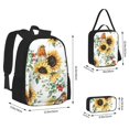 thumbnail image 2 of Disketp Sunflowers Leaves And Birds Mochila Estampada de Gran Capacidad con Lonchera y Estuche, Set de 3 Piezas para Estudiantes, 2 of 7