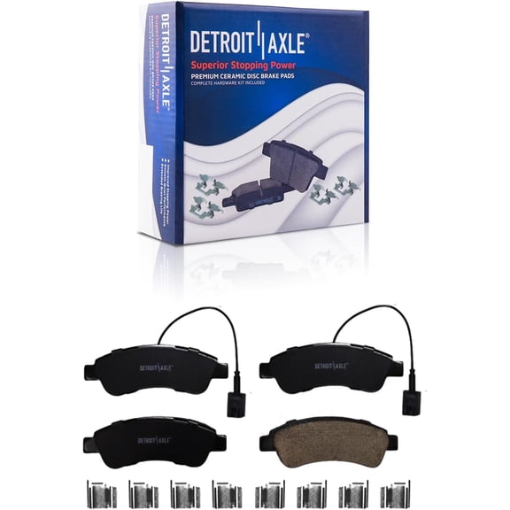 Detroit Axle - Rear Brake Pads for 2014-2021 Ram Promaster 2500 3500 1500 Ceramic Brake Pads with Hardware 2015 2016 2017 2018 2019 2020 Replacement