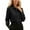 Black, variant on Women's Solid Color Casual Tie Long Sleeve French Shirt Office Work Blouses