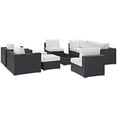 thumbnail image 3 of Modway Convene 10 Piece Outdoor Patio Sectional Set in Espresso White, 3 of 9