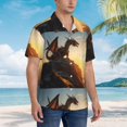 thumbnail image 3 of Fuzoiu Seaside Sunset Cool Dragon Print Hawaiian Shirt for Men, Summer Beach Casual Short Sleeve Button Down Shirts, Men’s Beach Summer Shirts with Pocket,Medium, 3 of 7