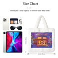 thumbnail image 3 of Yiaed Peace And Love Print Fluffy Shoulder Bag Plush Bags Women Ladies Tote Bag Fluffy White Furry Purse Handbag for Autumn and Winter, 3 of 7