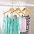 Honey Can Do Kid's Wood Hanger with Clips, Maple Finish (Pack of 10