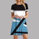 thumbnail image 2 of Vestido de Manga Corta para las Mujeres Casual Impreso Cuello Redondo, Vestido de las Señoras para la Primavera Y el Verano de Uso Diario, 2 of 9
