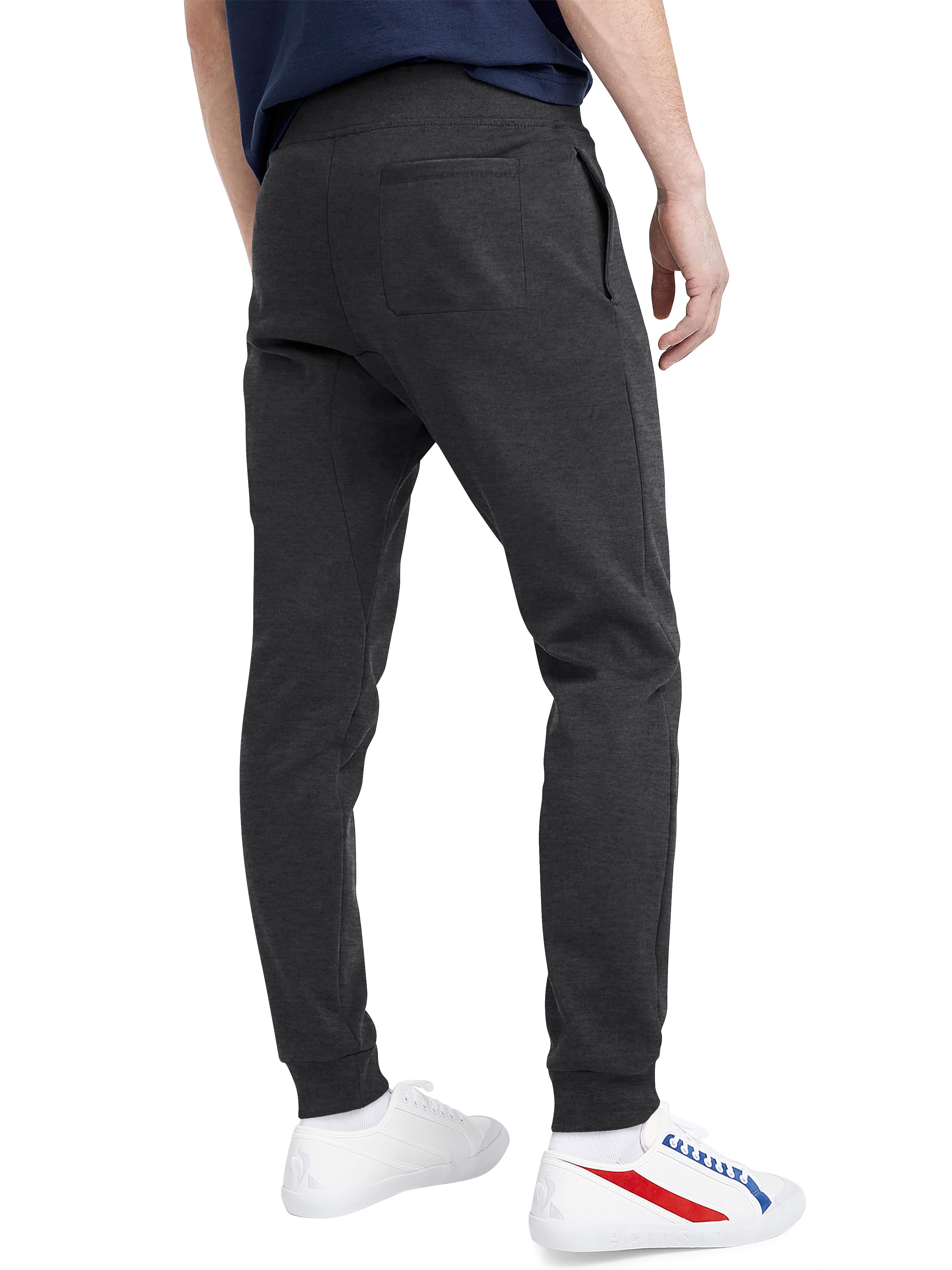 KNQR Men's Performance Lightweight Quick Dry Zip Pockets Slim Fit Stretch  Active Golf Jogger Pants Frost Grey Large