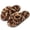 Leopard Brown, variant on Comwarm Women's Fuzzy Slippers Open Toe Cross Band Slippers Memory Foam House Slippers for Women, White