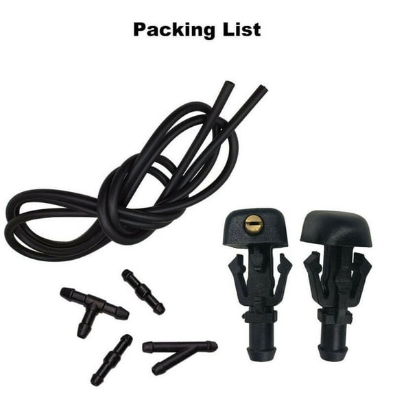 Front Windshield Washer Nozzles Kit for Ford F150 Flex Taurus Nissan Washer Jet and Fluid Hose with Connector