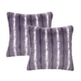 thumbnail image 6 of Home Soft Things Plush Striped Faux Fur Pillow Covers, Set of 2, 20"x20", Cacuso, 6 of 8