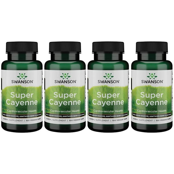 Swanson Super Cayenne with Ginger Rhizome, Hawthorn Berry & Lecithin