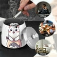 thumbnail image 4 of Yayeee Ashtray with Lid for Cigarette Smokeless Stainless Steel Home Ash Holder, White Cute Cat, 4 of 7