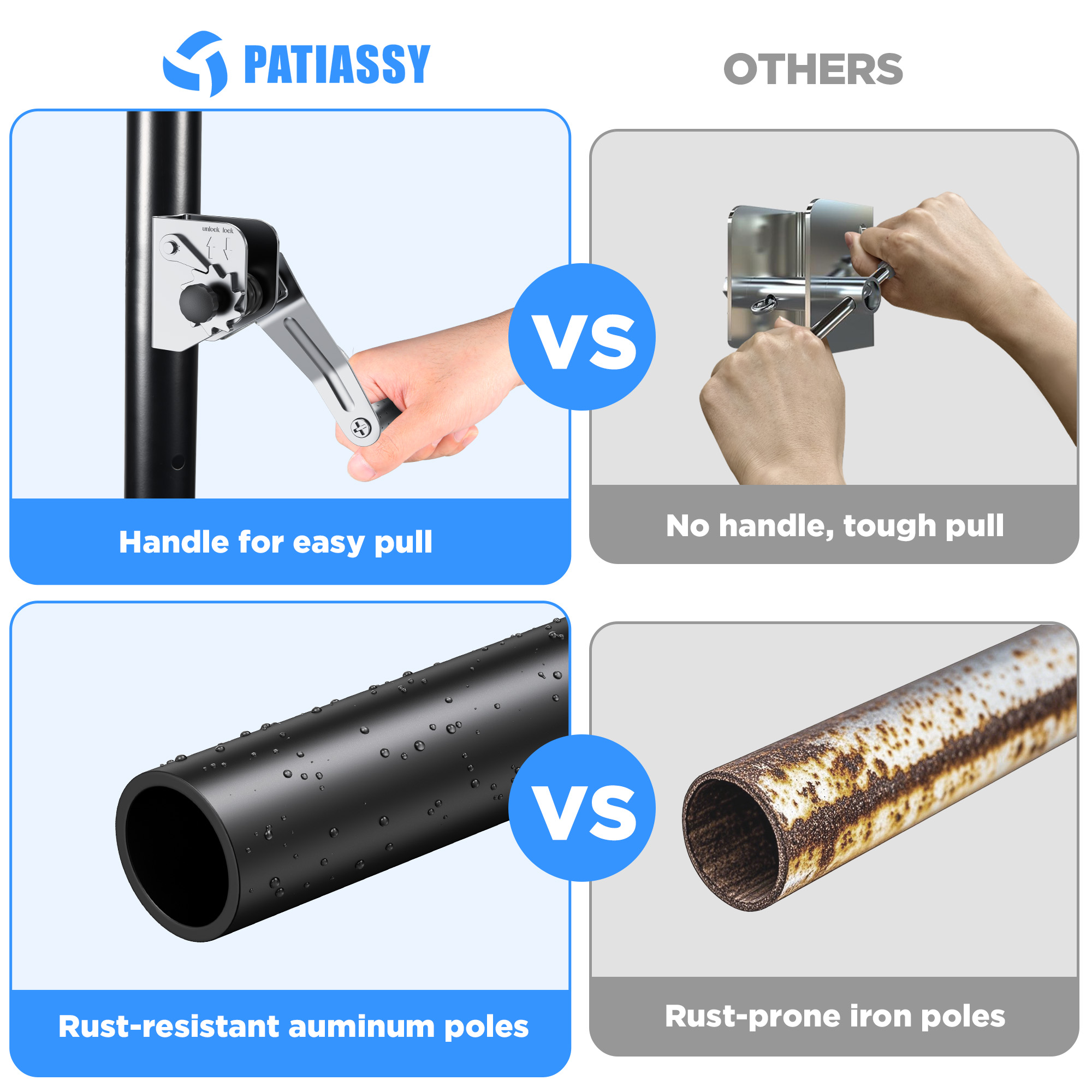 Patiassy Portable Professional Outdoor Volleyball Net Set for Backyard Beach with Adjustable Height Aluminum Poles, Winch System, Volleyball with Pump
