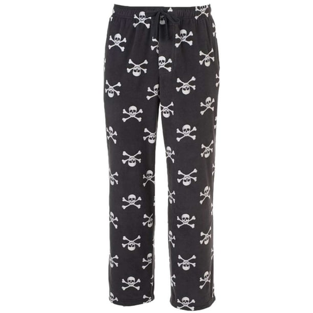 Croft & Barrow - Croft & Barrow Mens Gray Fleece Sleep Pants Skull