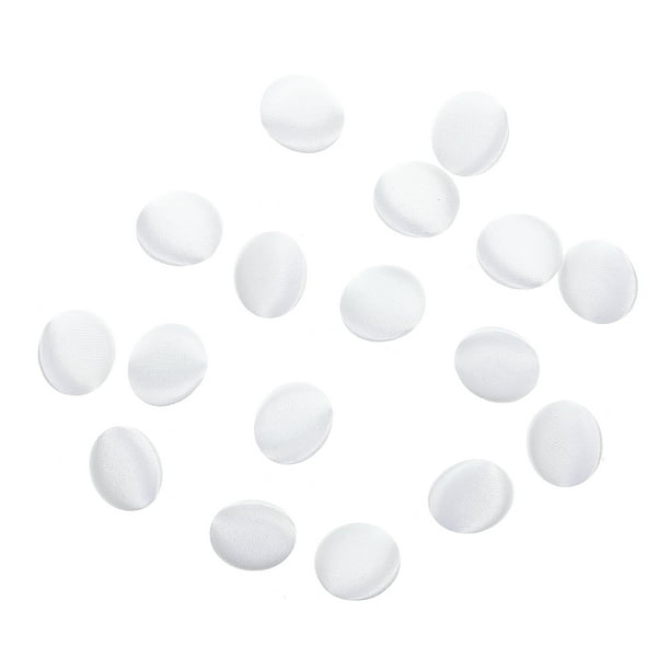 BRIGHTFUFU Botones de esmoquin para novia, 15 Uds., botones de Metal cubiertos de tela (blanco)
