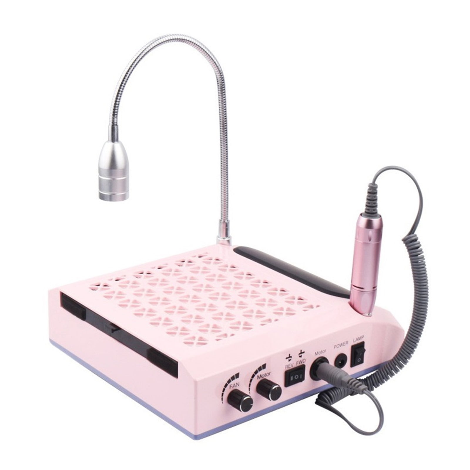 Nail Dust Vacuum, High Power 80W 4 In 1 Professional Nail Drill Machine Dust Suction Collector Nail Dryers Curing Lamp Light Nail Salon ,Powerful Suction