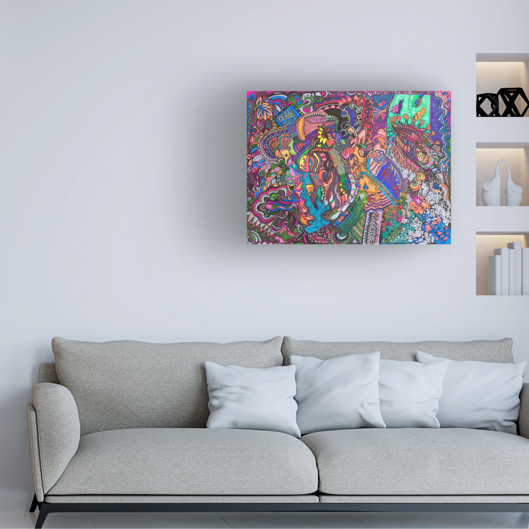 Canvas Wall Art - Ellen Kossoff 'Garden Under The Sea' Wall Art for Living Room, Bedroom, or Office Décor by Trademark Fine Art - 19 x 14 Inches