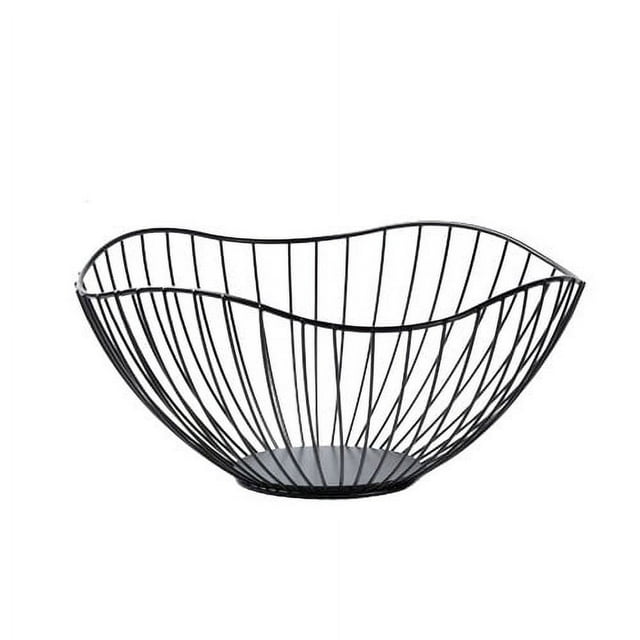 Frutero para encimera de cocina, moderna cesta de alambre de metal para verduras, ideal para pan y aperitivos, soporte decorativo para frutas y verduras, ideal para encimera, mesa o centro de mesa.