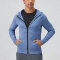 thumbnail image 4 of StSilkitty Athletic Jacket for Mens Full Zip Solid Color Long Sleeve Hooded T-Shirts with Pockets Running Workout Jackets, 4 of 9