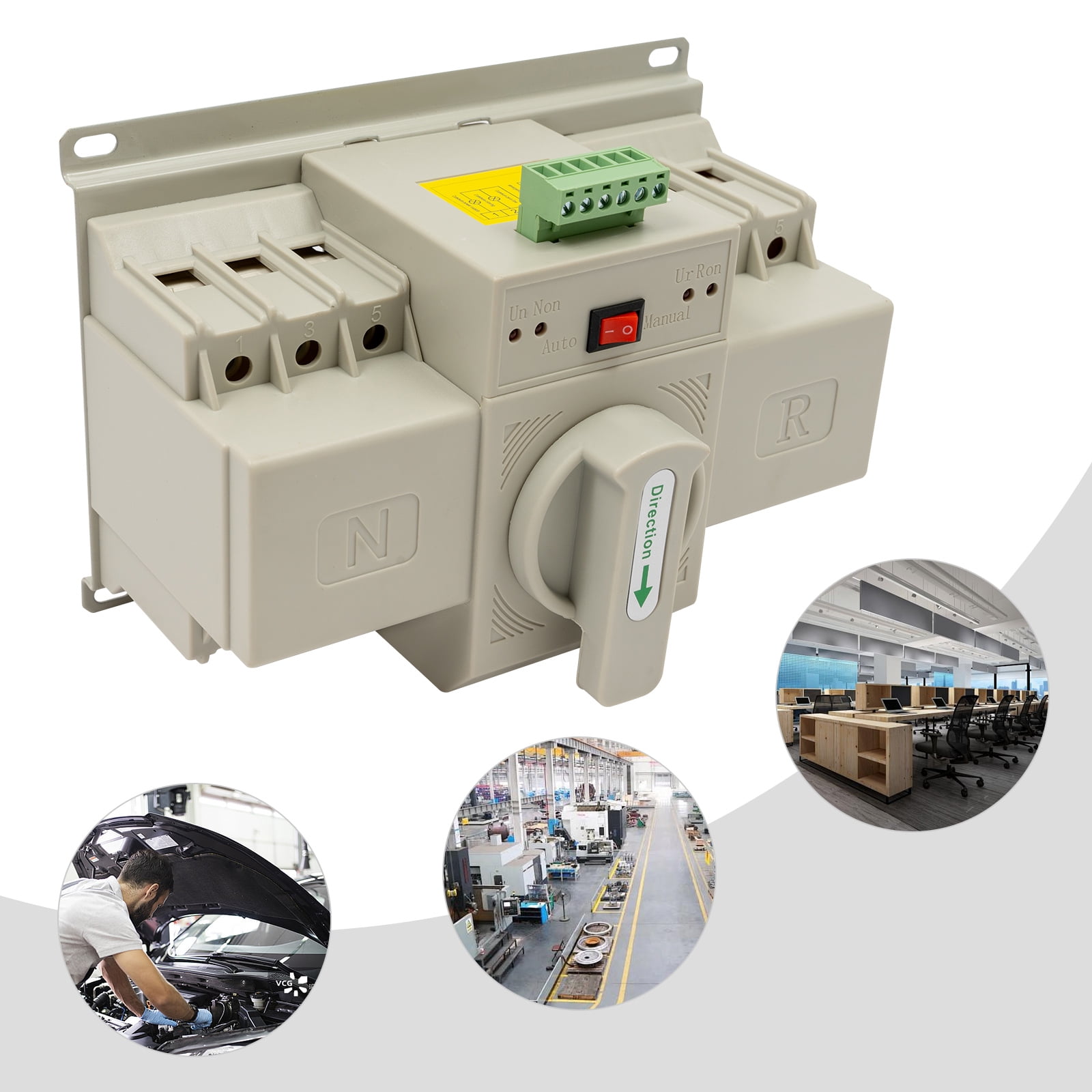 Dwellnix Automatic Transfer Switch, Dual Power Supply, Fast Switching (2S), High-Quality Plastic, Multiple Ports for Wiring, Easy Operation, Manual and Auto Mode for Continuous Power