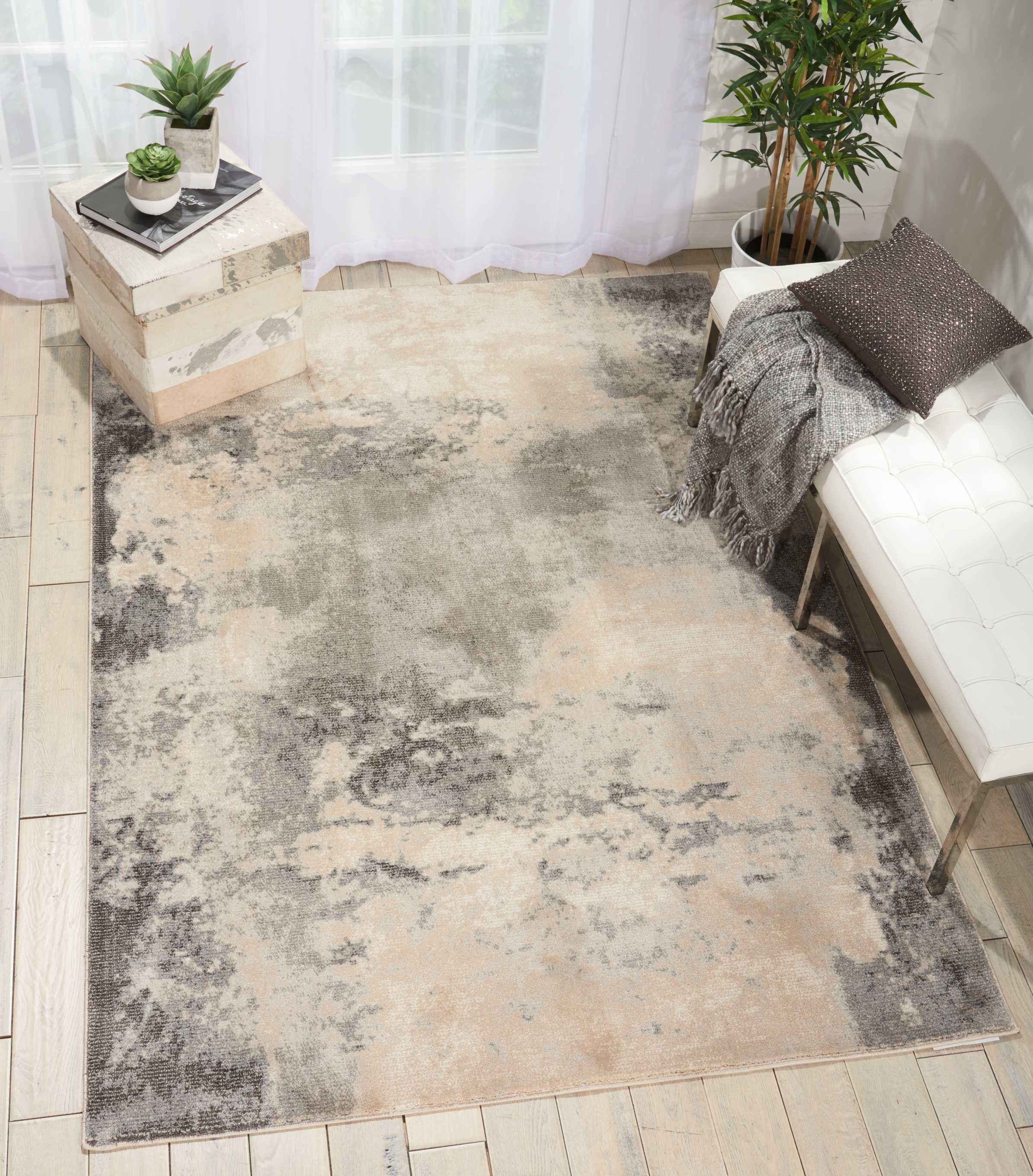 Nourison Maxell Abstract Ivory/Grey Area Rug